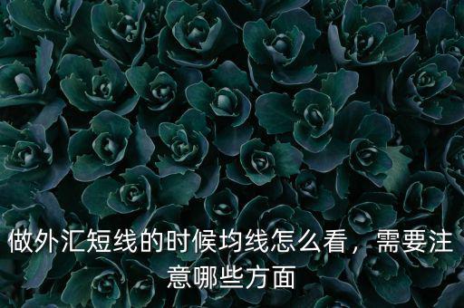 做外匯短線的時(shí)候均線怎么看，需要注意哪些方面