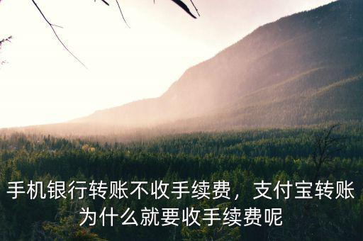 手機銀行轉賬不收手續(xù)費，支付寶轉賬為什么就要收手續(xù)費呢