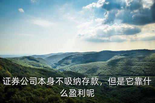 證券公司本身不吸納存款，但是它靠什么盈利呢