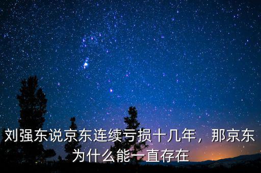 劉強(qiáng)東說京東連續(xù)虧損十幾年，那京東為什么能一直存在