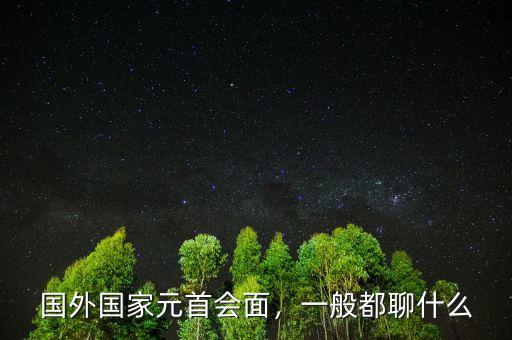 國(guó)外國(guó)家元首會(huì)面，一般都聊什么