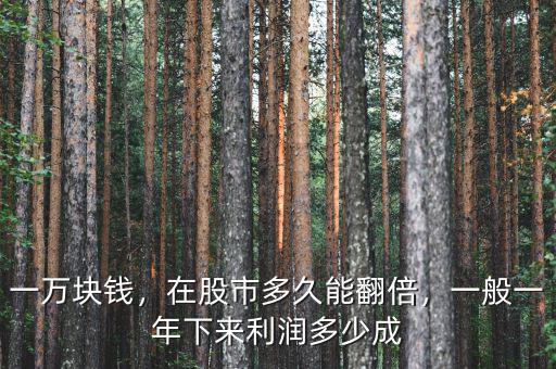 一萬塊錢，在股市多久能翻倍，一般一年下來利潤多少成