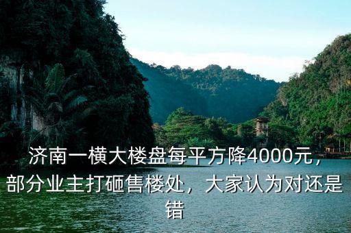 濟(jì)南一橫大樓盤每平方降4000元，部分業(yè)主打砸售樓處，大家認(rèn)為對(duì)還是錯(cuò)
