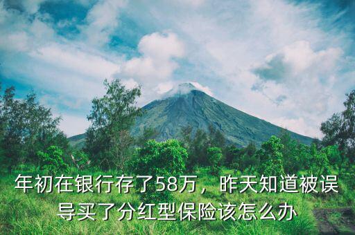 年初在銀行存了58萬(wàn)，昨天知道被誤導(dǎo)買(mǎi)了分紅型保險(xiǎn)該怎么辦