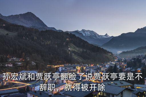 孫宏斌和賈躍亭翻臉了說賈躍亭要是不辭職，就得被開除