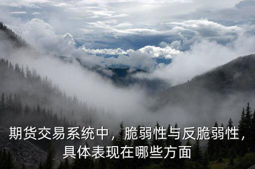期貨交易系統(tǒng)中，脆弱性與反脆弱性，具體表現(xiàn)在哪些方面
