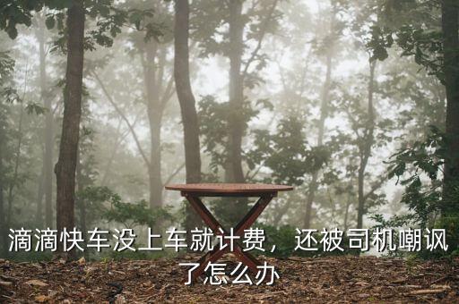 滴滴快車沒(méi)上車就計(jì)費(fèi)，還被司機(jī)嘲諷了怎么辦