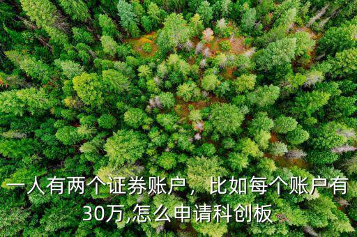 一人有兩個證券賬戶，比如每個賬戶有30萬,怎么申請科創(chuàng)板