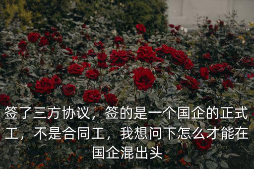 簽了三方協(xié)議，簽的是一個(gè)國(guó)企的正式工，不是合同工，我想問(wèn)下怎么才能在國(guó)企混出頭