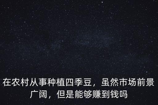 在農(nóng)村從事種植四季豆，雖然市場前景廣闊，但是能夠賺到錢嗎