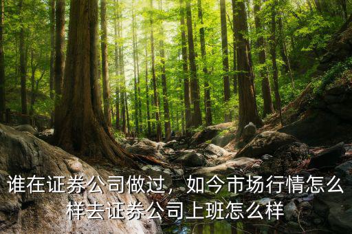 誰在證券公司做過，如今市場行情怎么樣去證券公司上班怎么樣