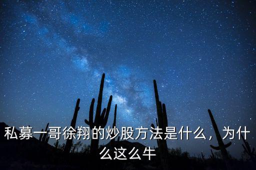 私募一哥徐翔的炒股方法是什么，為什么這么牛