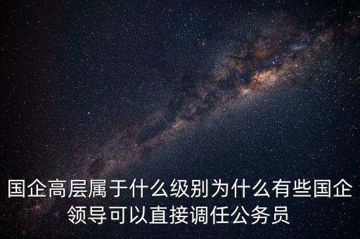 國企高層屬于什么級別為什么有些國企領導可以直接調任公務員