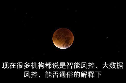 現(xiàn)在很多機(jī)構(gòu)都說是智能風(fēng)控、大數(shù)據(jù)風(fēng)控，能否通俗的解釋下