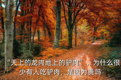“天上的龍肉地上的驢肉”，為什么很少有人吃驢肉，是因?yàn)橘F嗎