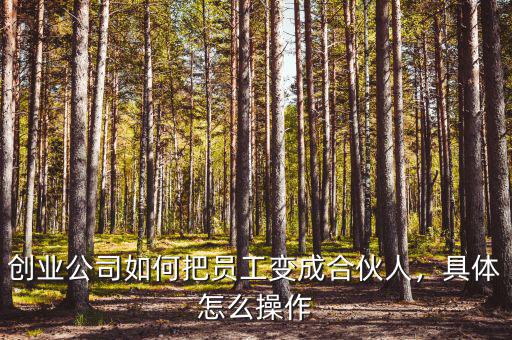 創(chuàng)業(yè)公司如何把員工變成合伙人，具體怎么操作