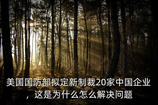 美國國防部擬定新制裁20家中國企業(yè)，這是為什么怎么解決問題