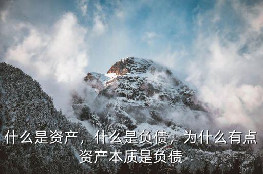 什么是資產(chǎn)，什么是負債，為什么有點資產(chǎn)本質(zhì)是負債