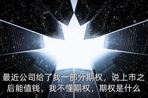 最近公司給了我一部分期權(quán)，說上市之后能值錢，我不懂期權(quán)，期權(quán)是什么