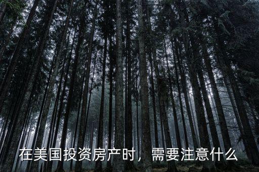 在美國投資房產(chǎn)時，需要注意什么