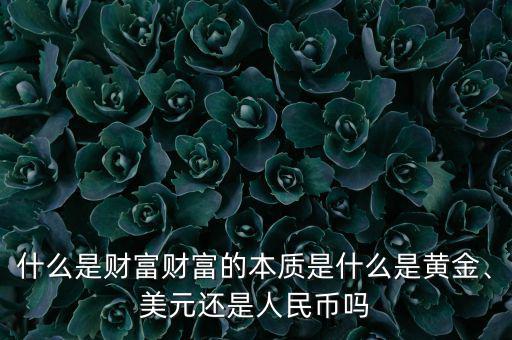 什么是財富財富的本質(zhì)是什么是黃金、美元還是人民幣嗎