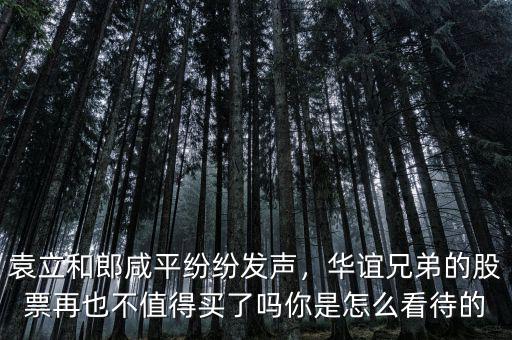 袁立和郎咸平紛紛發(fā)聲，華誼兄弟的股票再也不值得買了嗎你是怎么看待的