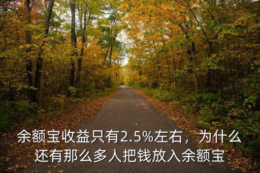 余額寶收益只有2.5%左右，為什么還有那么多人把錢放入余額寶