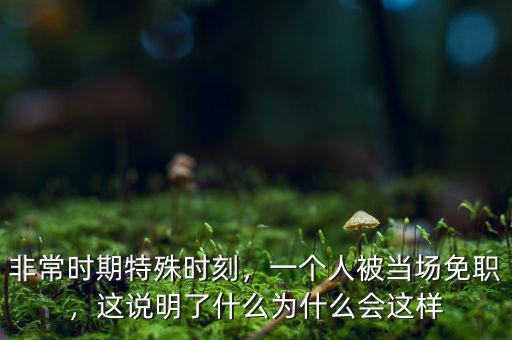 非常時(shí)期特殊時(shí)刻，一個人被當(dāng)場免職，這說明了什么為什么會這樣