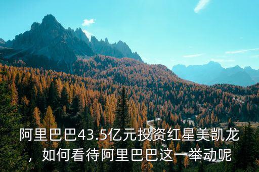 阿里巴巴43.5億元投資紅星美凱龍，如何看待阿里巴巴這一舉動呢