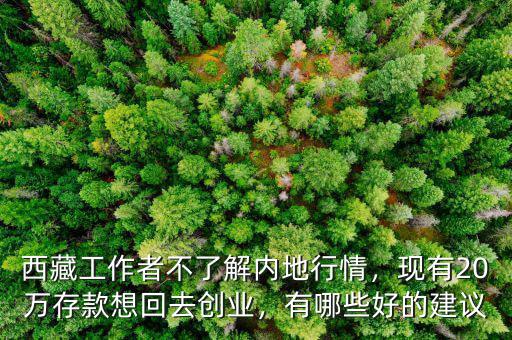 西藏工作者不了解內(nèi)地行情，現(xiàn)有20萬存款想回去創(chuàng)業(yè)，有哪些好的建議