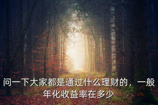 問一下大家都是通過什么理財?shù)?，一般年化收益率在多? class=