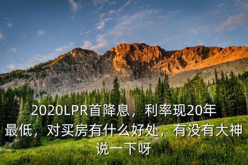 2020LPR首降息，利率現(xiàn)20年最低，對(duì)買房有什么好處，有沒(méi)有大神說(shuō)一下呀