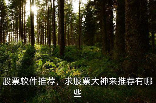 股票軟件推薦，求股票大神來推薦有哪些