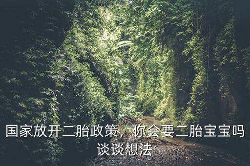 國家放開二胎政策，你會(huì)要二胎寶寶嗎談?wù)勏敕? class=