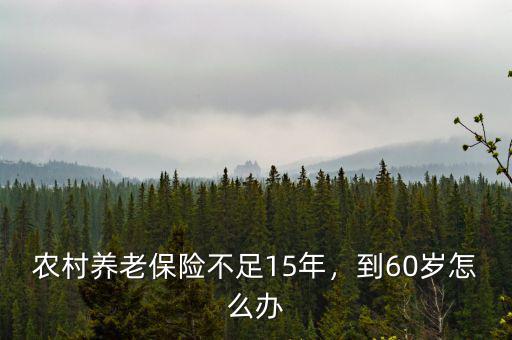 農(nóng)村養(yǎng)老保險(xiǎn)不足15年，到60歲怎么辦