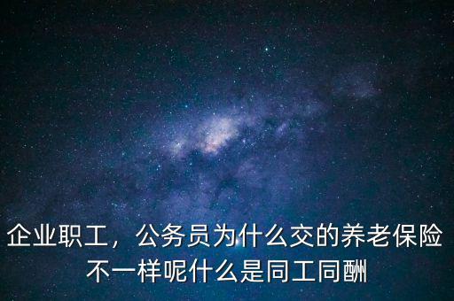 企業(yè)職工，公務(wù)員為什么交的養(yǎng)老保險(xiǎn)不一樣呢什么是同工同酬