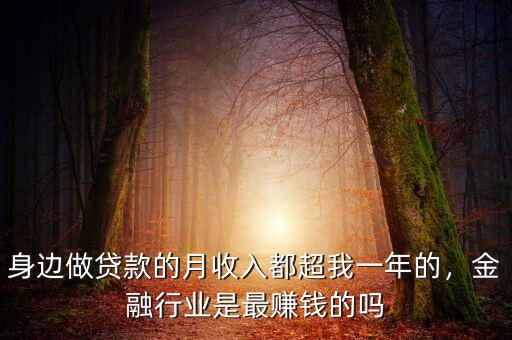 身邊做貸款的月收入都超我一年的，金融行業(yè)是最賺錢的嗎