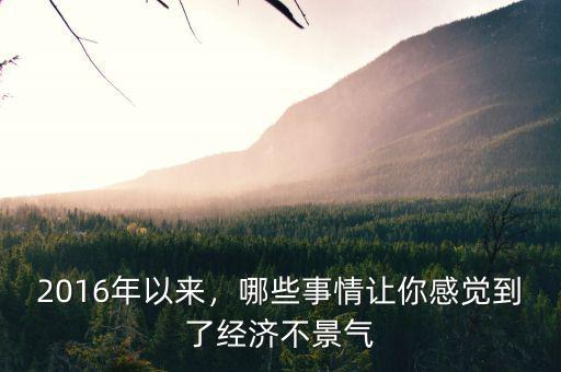 2016年以來，哪些事情讓你感覺到了經(jīng)濟(jì)不景氣
