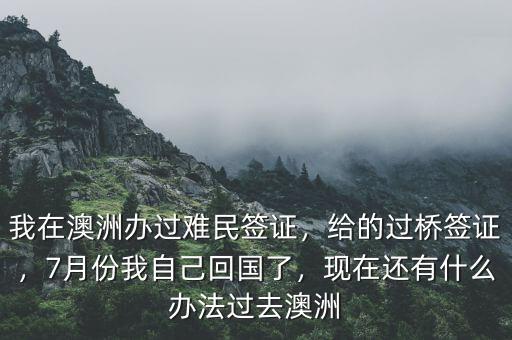 我在澳洲辦過難民簽證，給的過橋簽證，7月份我自己回國了，現(xiàn)在還有什么辦法過去澳洲