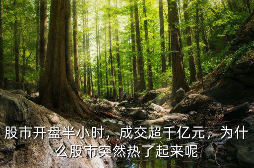股市開盤半小時，成交超千億元，為什么股市突然熱了起來呢