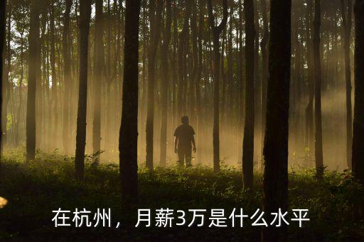 在杭州，月薪3萬是什么水平