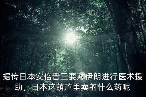 據(jù)傳日本安倍晉三要對(duì)伊朗進(jìn)行醫(yī)術(shù)援助，日本這葫蘆里賣的什么藥呢