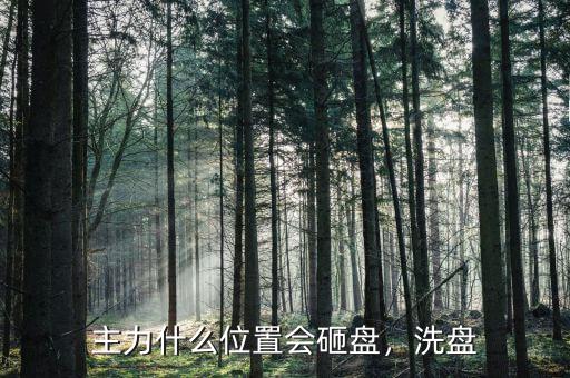 主力什么位置會砸盤，洗盤