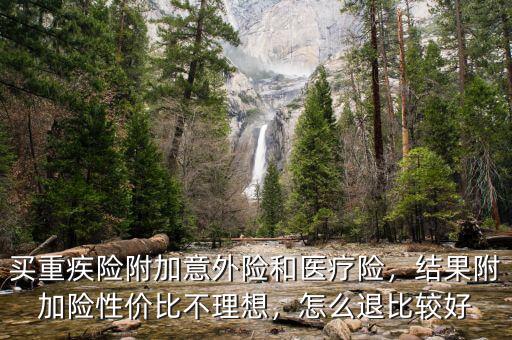 買重疾險(xiǎn)附加意外險(xiǎn)和醫(yī)療險(xiǎn)，結(jié)果附加險(xiǎn)性價(jià)比不理想，怎么退比較好