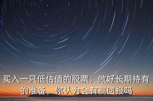 買入一只低估值的股票，做好長期持有的準備，你認為會有高回報嗎