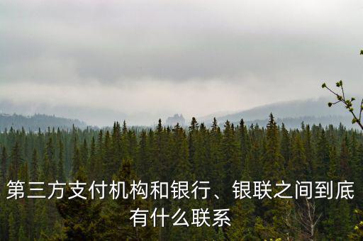 第三方支付機(jī)構(gòu)和銀行、銀聯(lián)之間到底有什么聯(lián)系