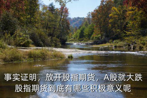 事實(shí)證明，放開股指期貨，A股就大跌股指期貨到底有哪些積極意義呢