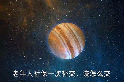 老年人社保一次補交，該怎么交