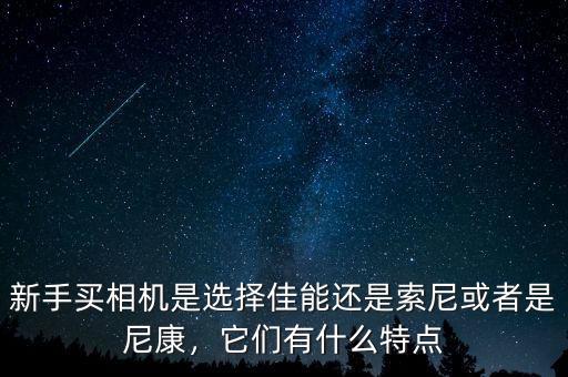 新手買相機是選擇佳能還是索尼或者是尼康，它們有什么特點