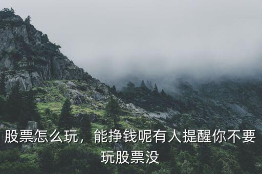 股票怎么玩，能掙錢呢有人提醒你不要玩股票沒